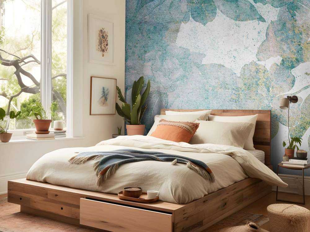 Pivoines fanées en bleu aquarelle