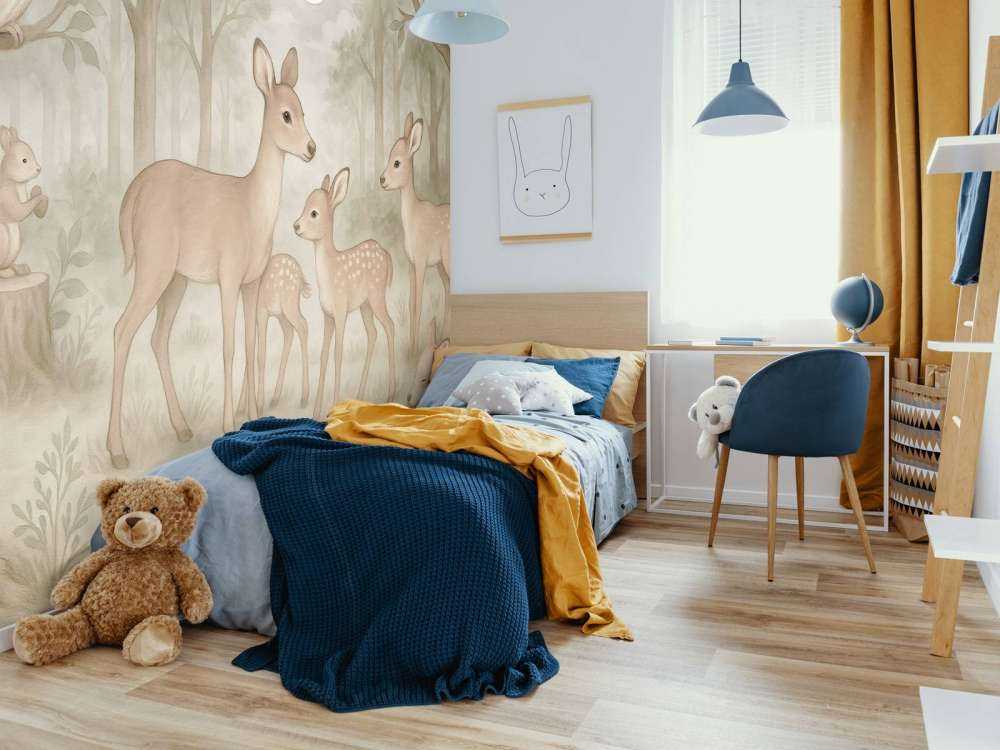 Animaux de la forêt au clair de lune.