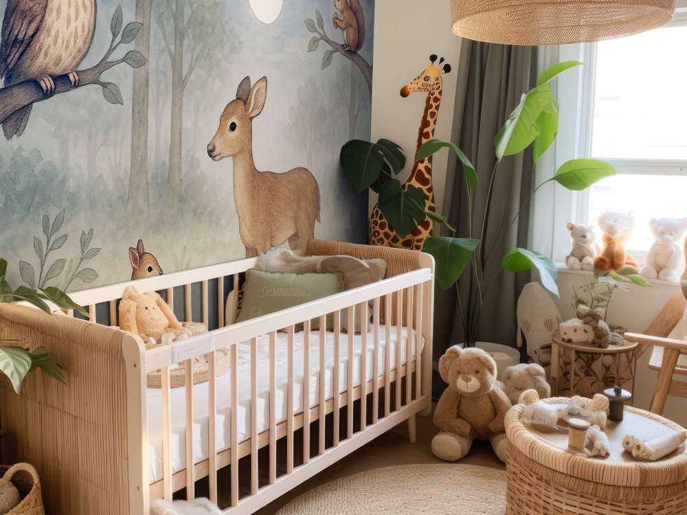 Lumière de la lune dans la forêt avec des animaux