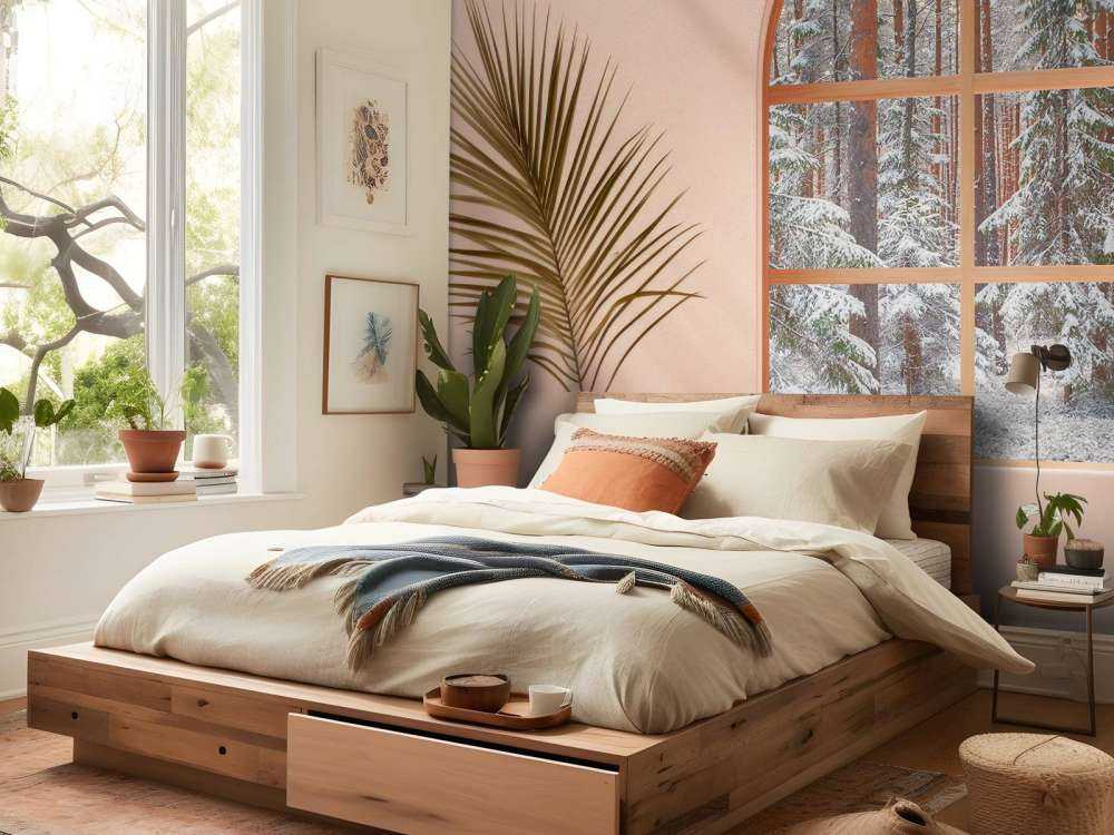 Silence neigeux dans la forêt de pins