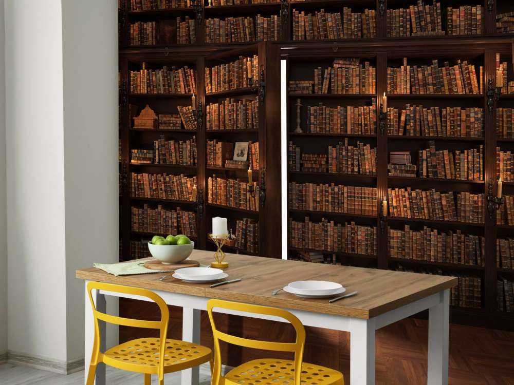 Bibliothèque secrète avec porte cachée