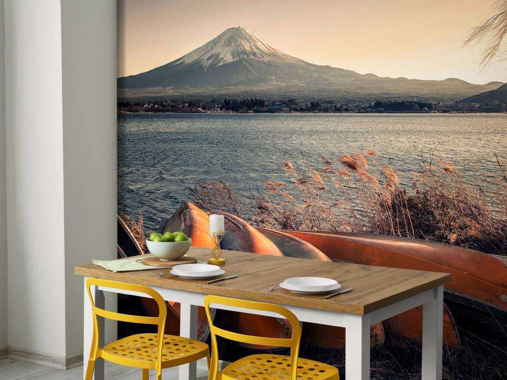 Rive calme sur le lac Fuji
