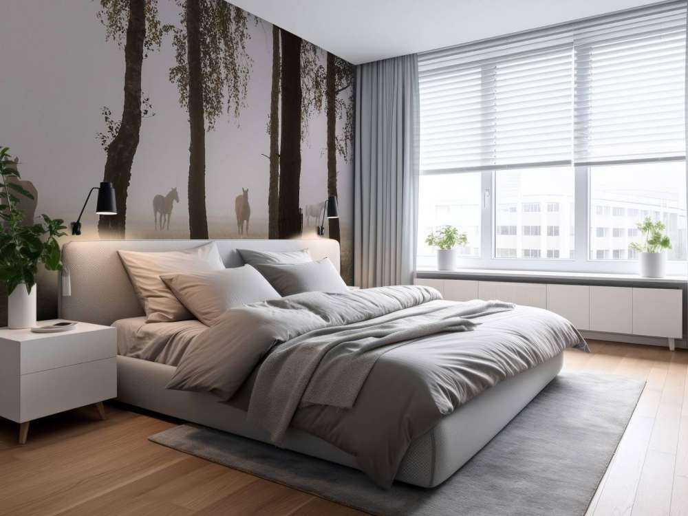 Chevaux dans la brume du matin