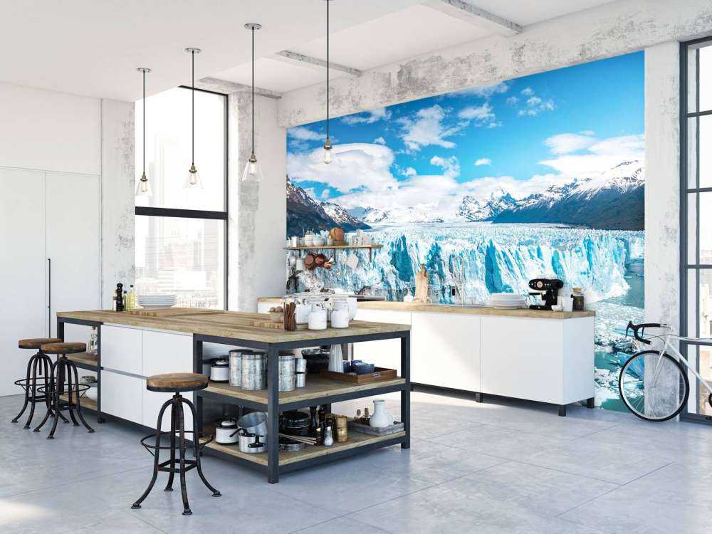 Mur de glace au lac de glacier turquoise