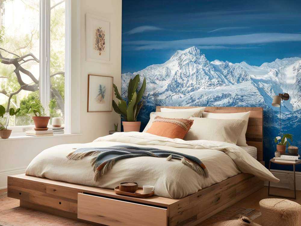 Lumière d'hiver sur les sommets alpins.