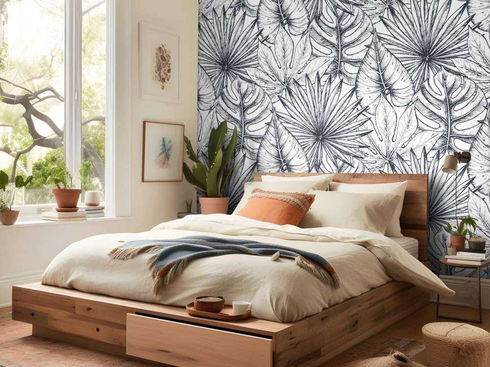 Feuilles blanches dessinées