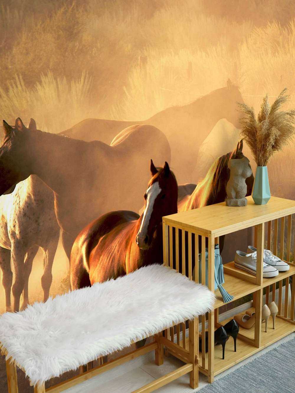 Chevaux au coucher du soleil