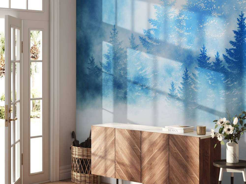 Une forêt sombre et enneigée