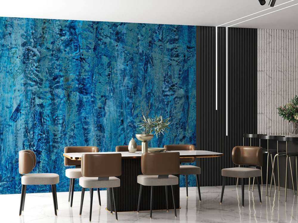 Peinture avec des nuances de bleu