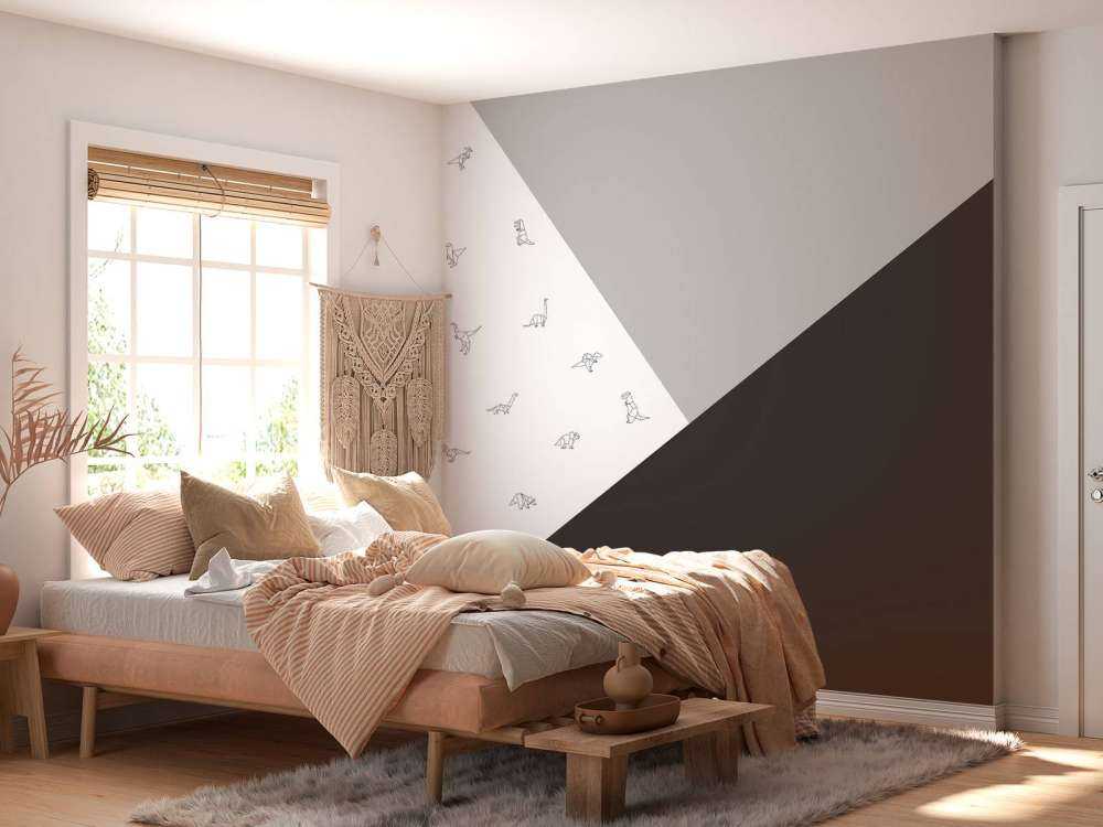 Triangles noirs et blancs avec des dinosaures