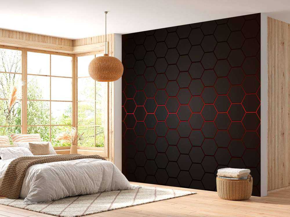 Hexagones rougeoyants