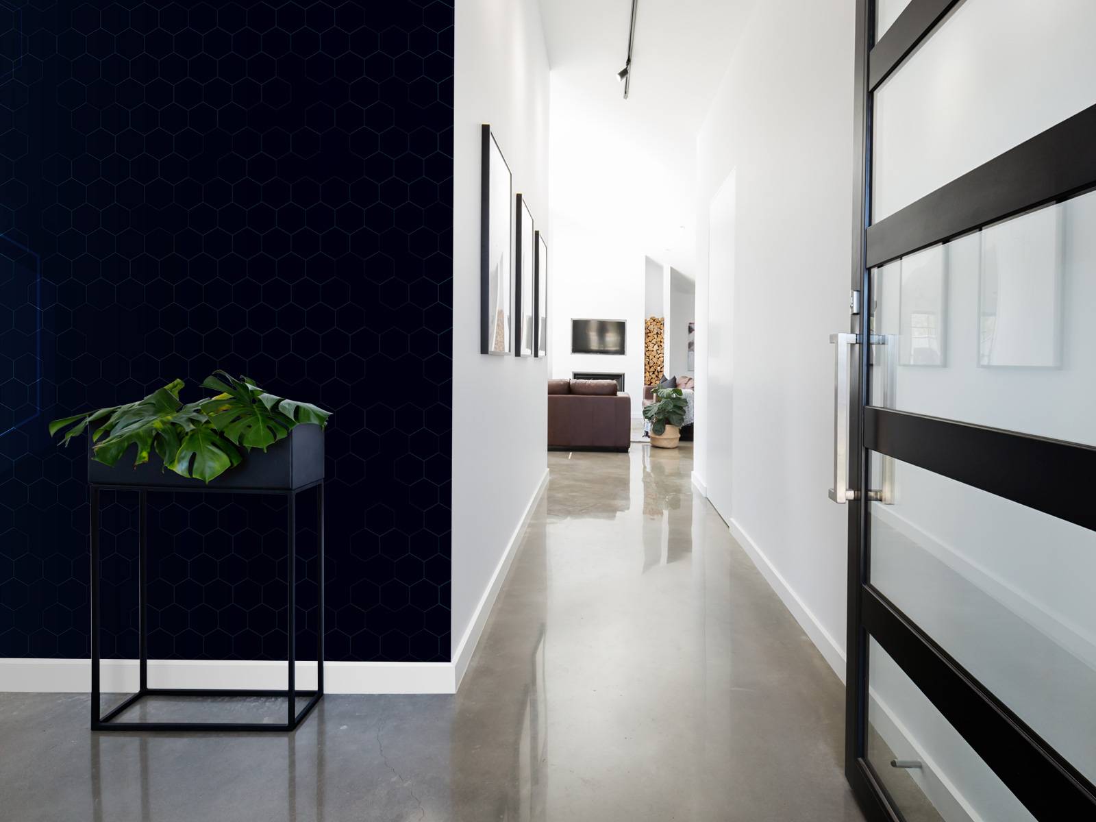 Hexagones lumineux abstraits