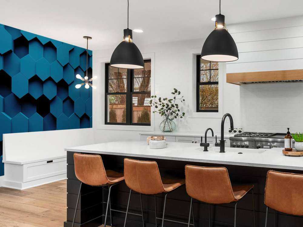 Hexagones bleu foncé