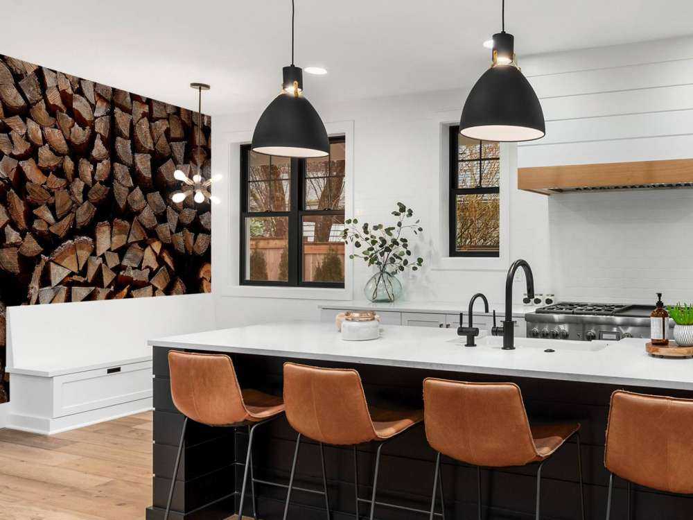 Piles de bois rondes