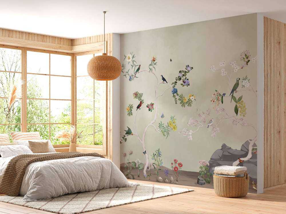 Birds in Garden Panorama 3