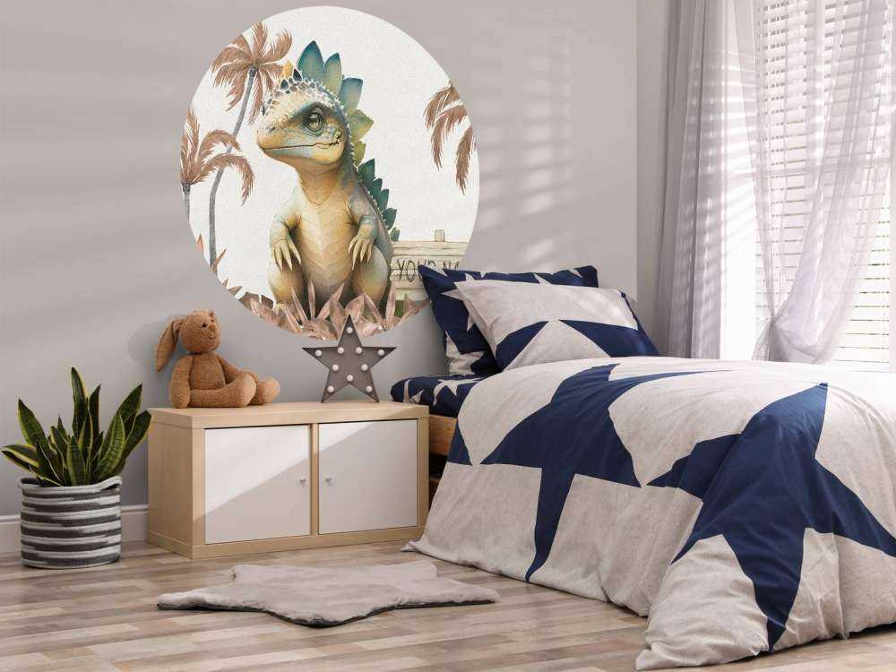 Bébé stégosaure dans la jungle taupe