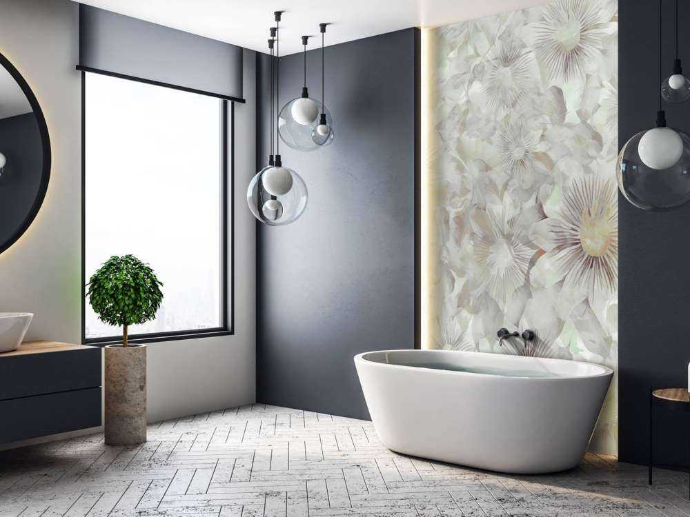 Élégance Botanique Aquarelle Gris Brumeux