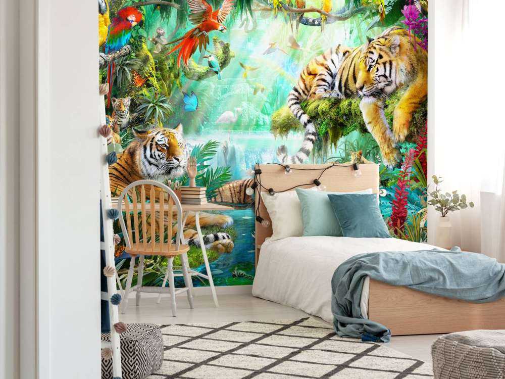 Tigers and Cubs in Lagoon