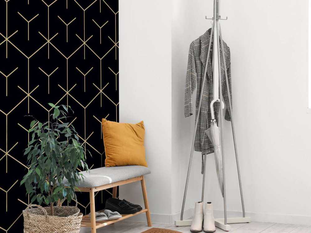 Motif Hexagones géométriques, noir