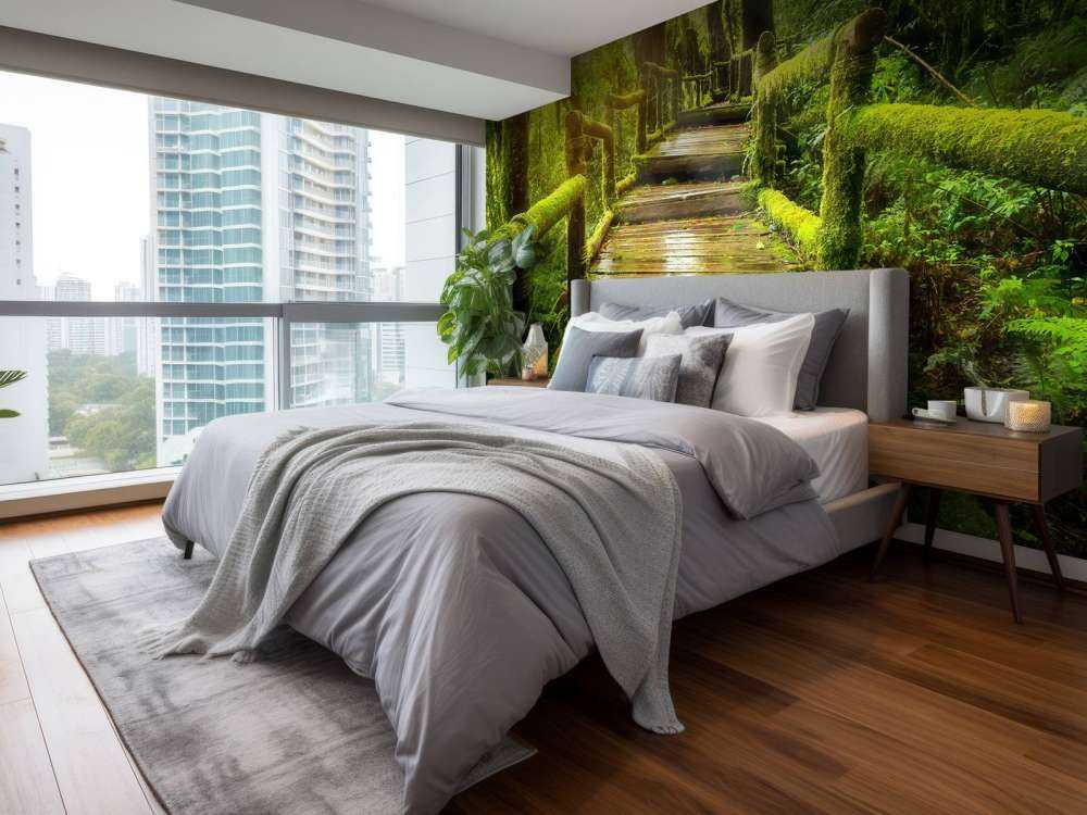 Grand escalier dans la jungle