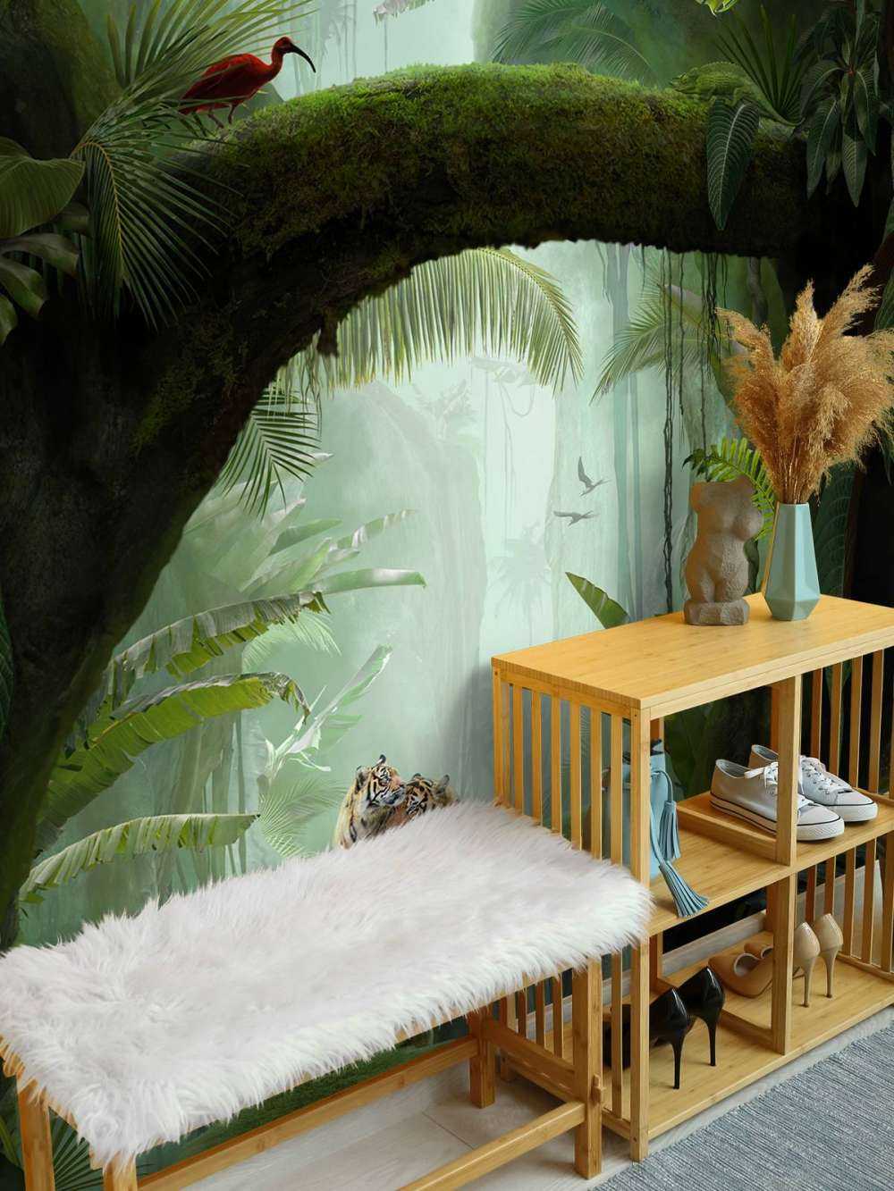 Couple de tigres dans la jungle