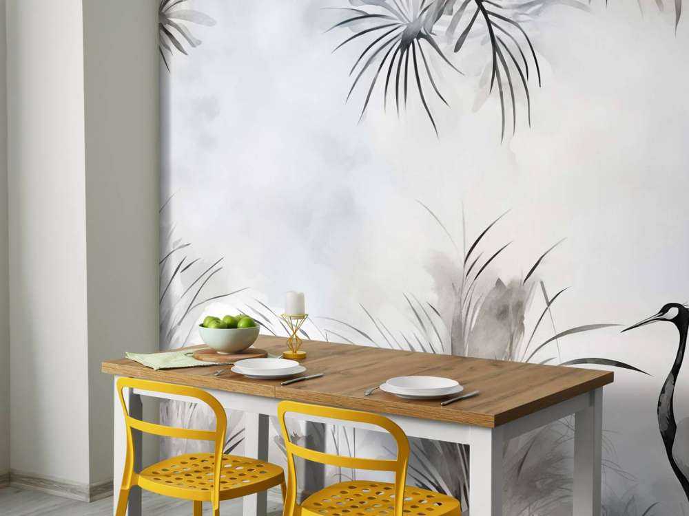 Grues en gris champêtre