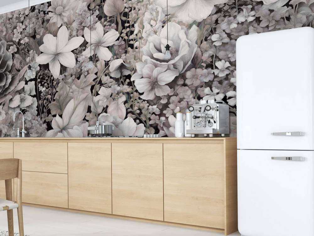 Festival de fleurs sans couture - marron