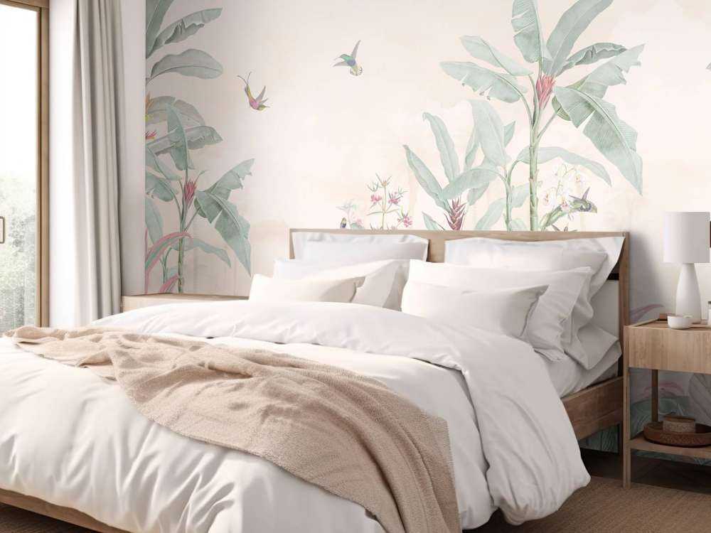 Colibris sous un ciel de nuages doux