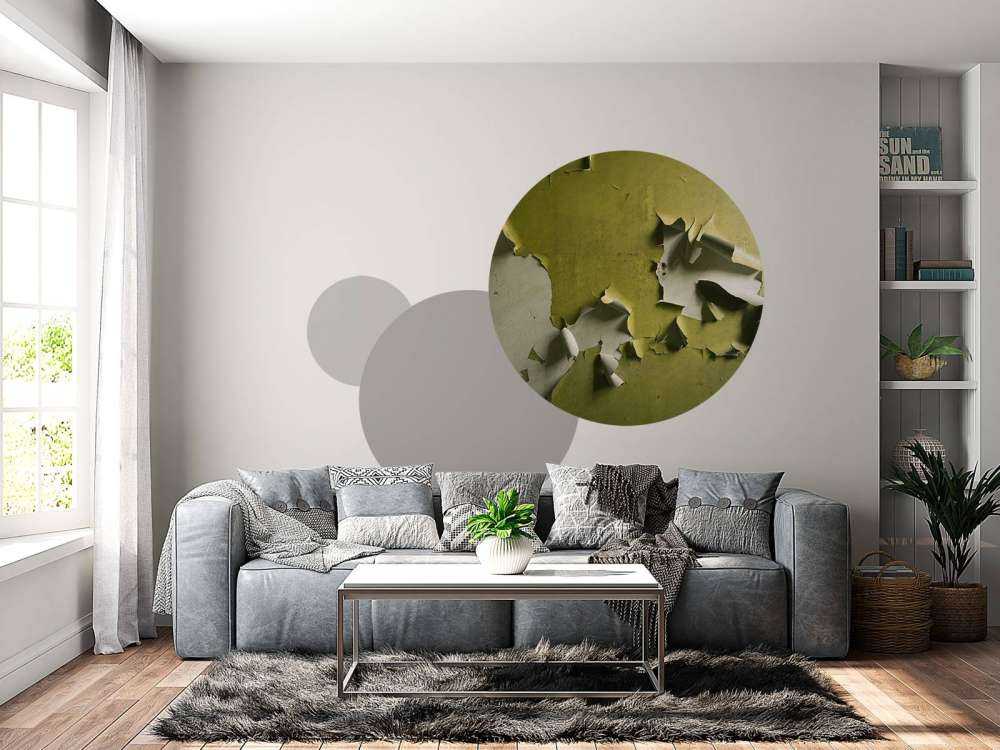 Peinture dégradante sur mur vert