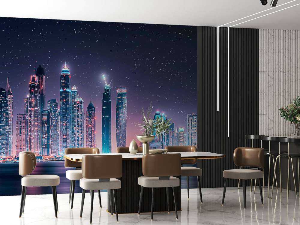 Lumière nocturne au-dessus de la ligne d'horizon