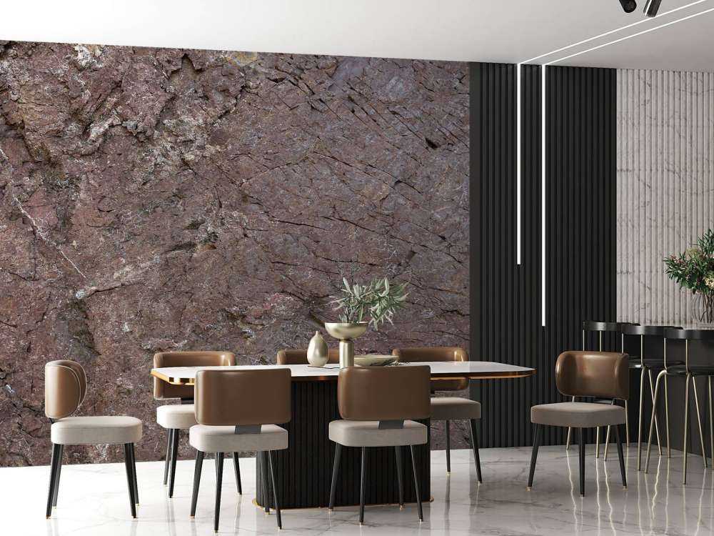 Rocher détaillé avec arbres
