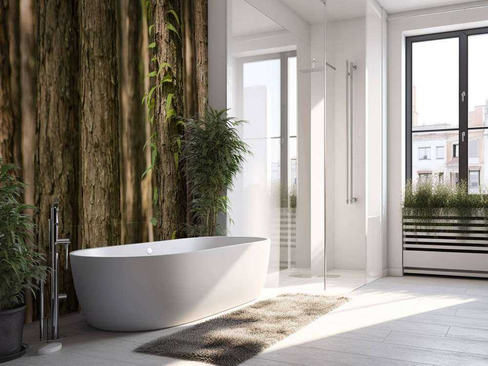 Troncs d'arbres minces