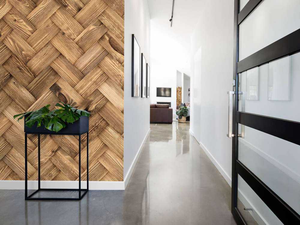 Chevron en bois naturel