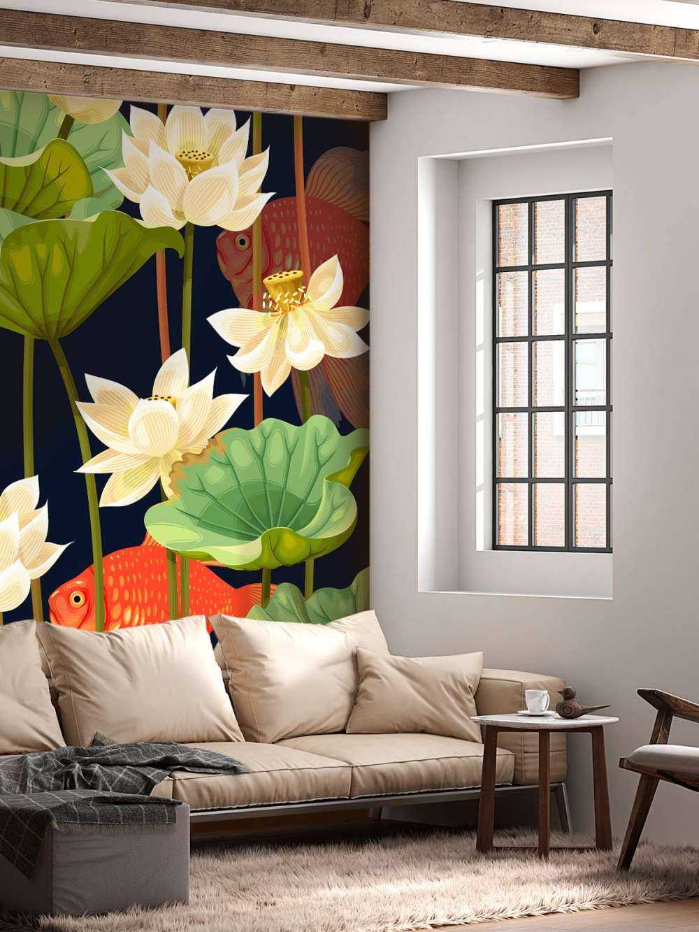 Lotus et poissons
