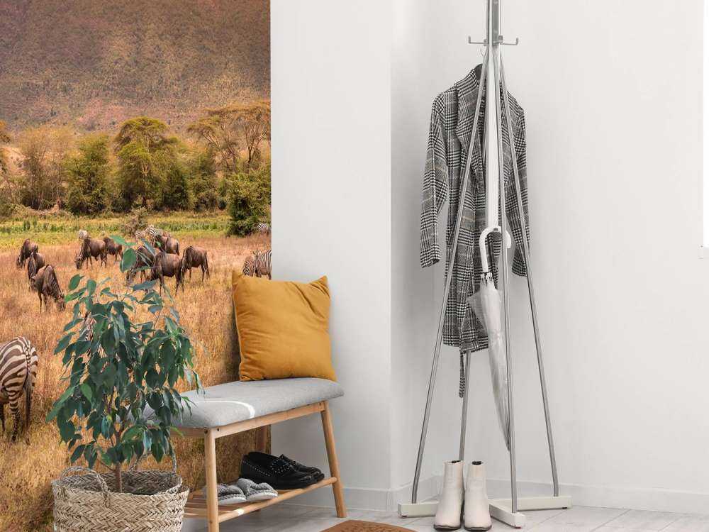 Paysage de savane avec des zèbres