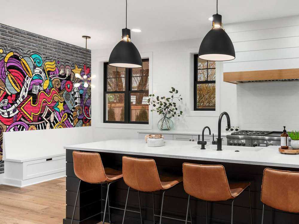 Graffitis musicaux sur briques