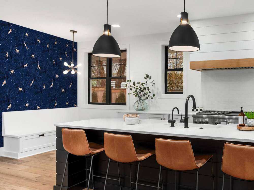 Singes tropicaux - bleu