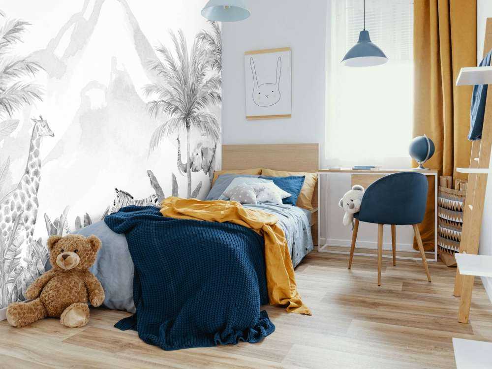 Animaux de la jungle en noir et blanc