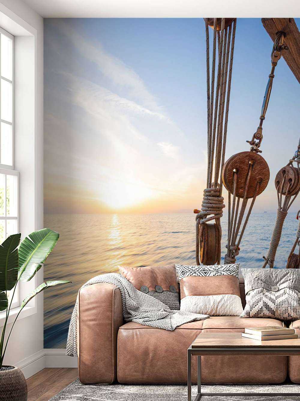 Voilier au coucher du soleil