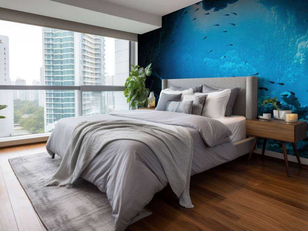 Grotte sous-marine avec des poissons