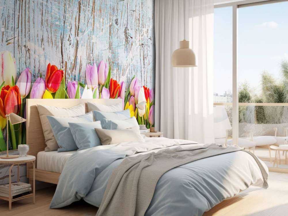 Tulipes avec du bois