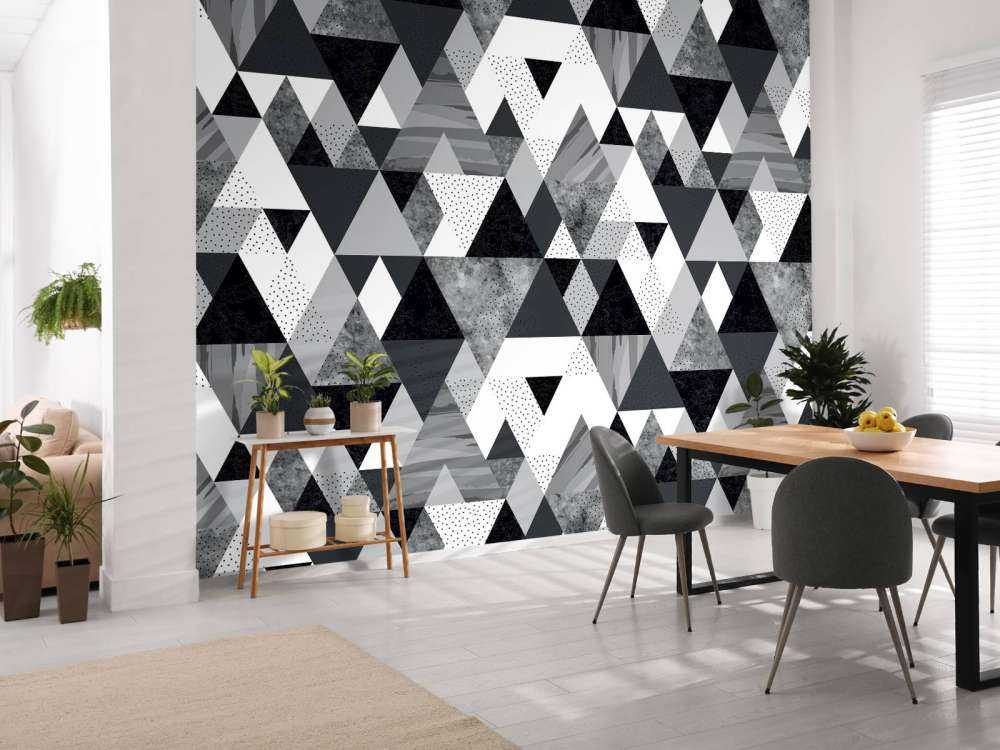Motif de tuiles en noir et blanc