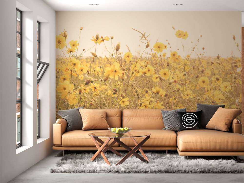 Fleurs jaunes au look vintage
