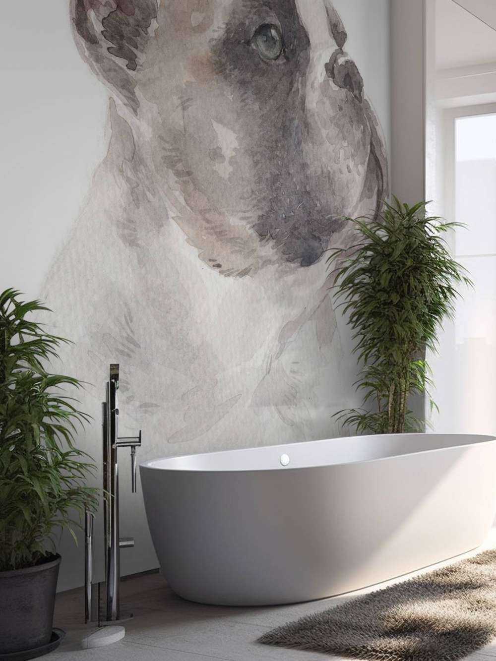 Aquarelle Bouledogue français