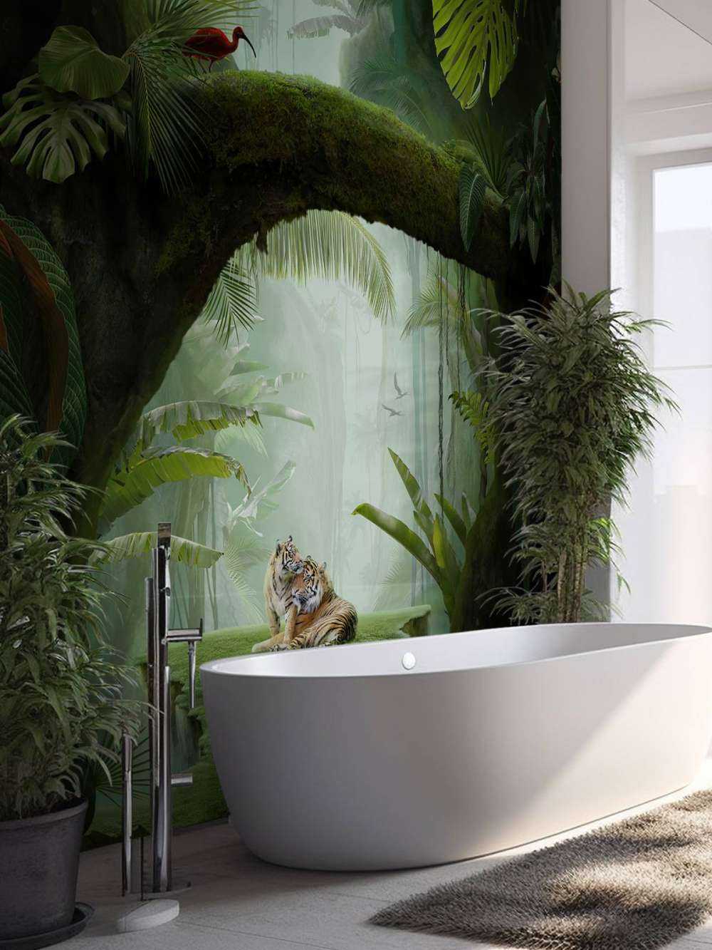 Couple de tigres dans la jungle