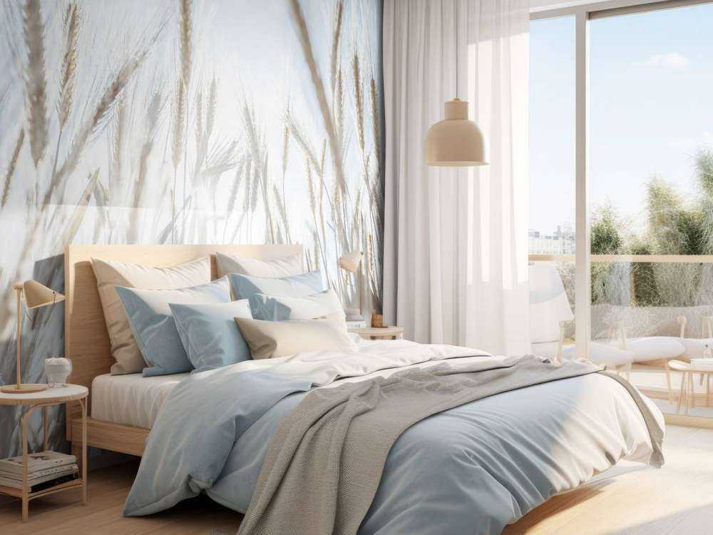 Des rayons de soleil à travers le blé