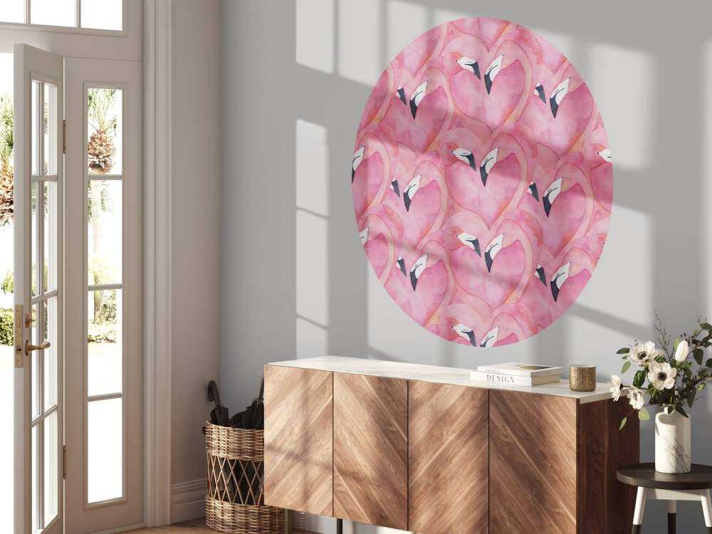 Flamants roses en aquarelle