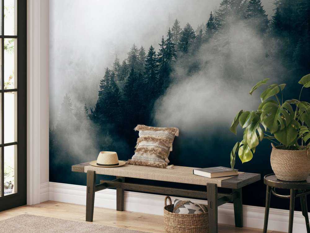 Réveil alpin brumeux