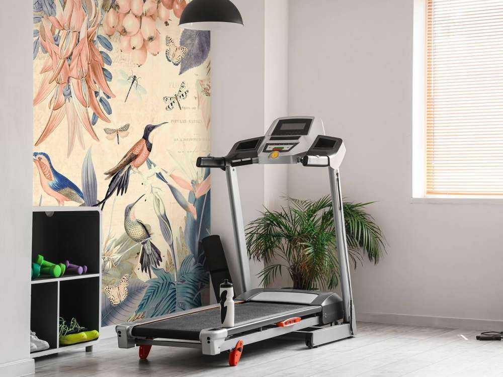 Perroquets tropicaux, jardin jungle pastel