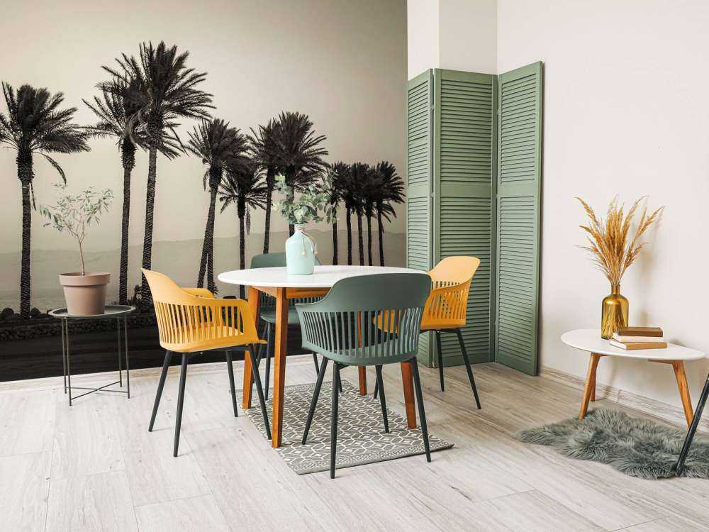 Palmiers noir et blanc